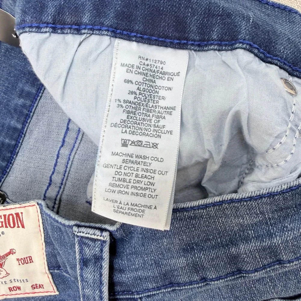 True Religion Geno Relaxed Slim Jeans Size 32 Medium Cloudburst NWT 107207